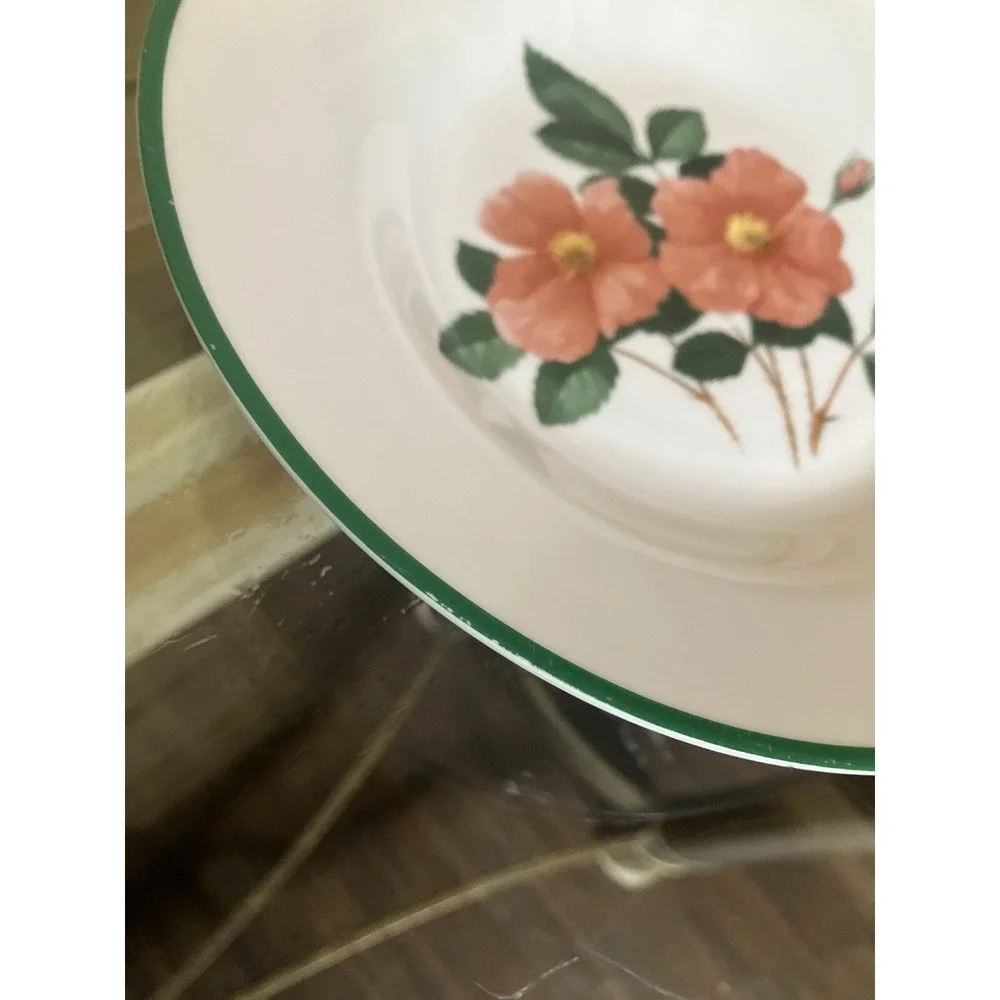 National Wildlife Federation Cereal Salad Bowl White Colorful Flowers Set Of 4